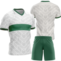 a soccer uniform with green and white stripes png