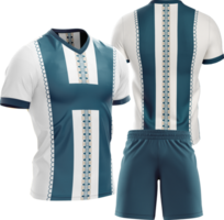 uma futebol uniforme com azul e branco listras png