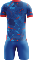 a soccer uniform with blue and red colors png
