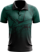 a green polo shirt with black and white designs png
