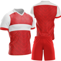 red soccer jersey and shorts on a transparent background png