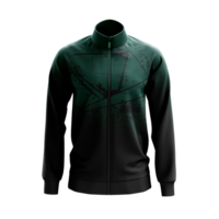 a green jacket with a black and white design png