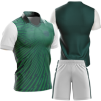 a soccer uniform with green and white stripes png