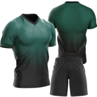 green soccer jersey and shorts on transparent background png