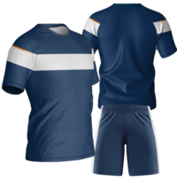 blue soccer uniform with shorts and socks png