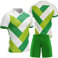 a soccer uniform with green and white stripes png