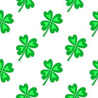 Seamless pattern with lucky four leaf clovers. vector