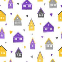 Seamless pattern with houses. vector