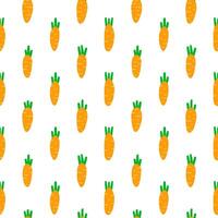 Seamless pattern with doodle baby carrots. vector