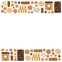 Poster with doodle healthy snacks. vector