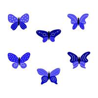 Set of doodle butterflies. vector