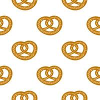 Seamless pattern with bavarian pretzels. vector