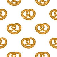 Seamless pattern with bavarian pretzels. vector