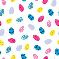 Seamless pattern with doodle Easter eggs. vector