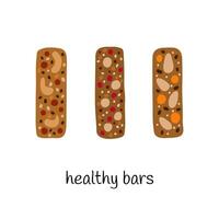 Doodle colored granola bars. vector