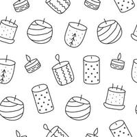 Seamless pattern with doodle candles. vector