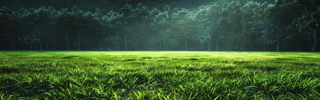 Grassy Field With Trees photo