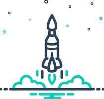 Mix icon for rocket vector