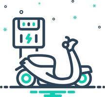 mezcla icono para eléctrico scooter vector