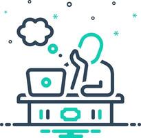 Mix icon for thinking vector