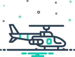 icono de mezcla para helicóptero vector