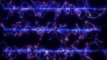 Abstract background with moving particle shapes with wave energy. Seamless loop 4k . video