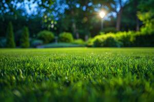 Green Grass Field Close Up photo