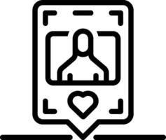 Black line icon for follow vector