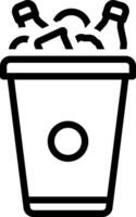 Black line icon for trash vector