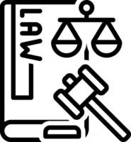 Black line icon for law vector