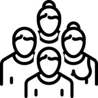 Black line icon for humans vector