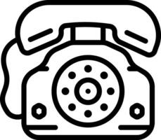 Black line icon for telephone vector