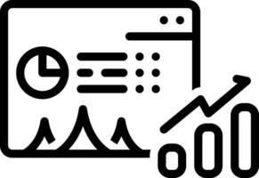 Black line icon for statistics vector