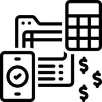 Black line icon for payable vector