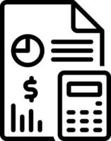 Black line icon for accounting vector