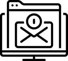 Black line icon for email vector