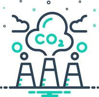 mezcla icono para reducir co2 vector