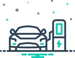 Mix icon for electric car vector