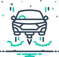 icono de mezcla para coche volador vector