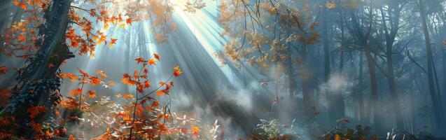 Sunlight Filtering Through Tree Canopy photo