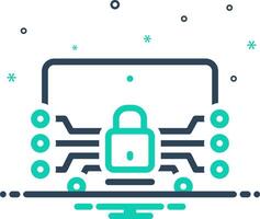 Mix icon for cyber security vector