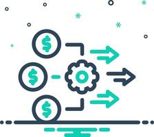 Mix icon for operational cost vector
