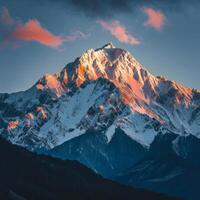 Snow Covered Mountain Under Cloudy Sky photo