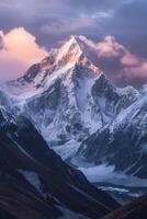 Snow-covered Mountain Under Cloudy Sky photo