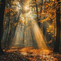 Dense Forest With Leafy Trees photo