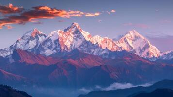 Snow-Covered Mountain Under Cloudy Sky photo