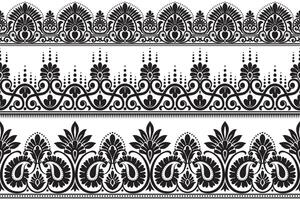 Set lace floral design elements floral seamless background. pattern geometric ethnic lace pattern design floral embroidery for textile fabric printing wallpaper carpet. Embroidery neck vector