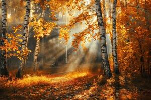 Dense Forest With Yellow Leaves photo