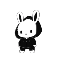 Cute bunny rabbit with a hood, illustration. png