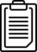 Black line icon for clipboard vector